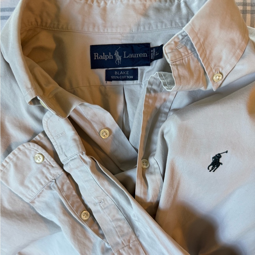 Ralph Lauren Men's Cream Button Down Shirt
